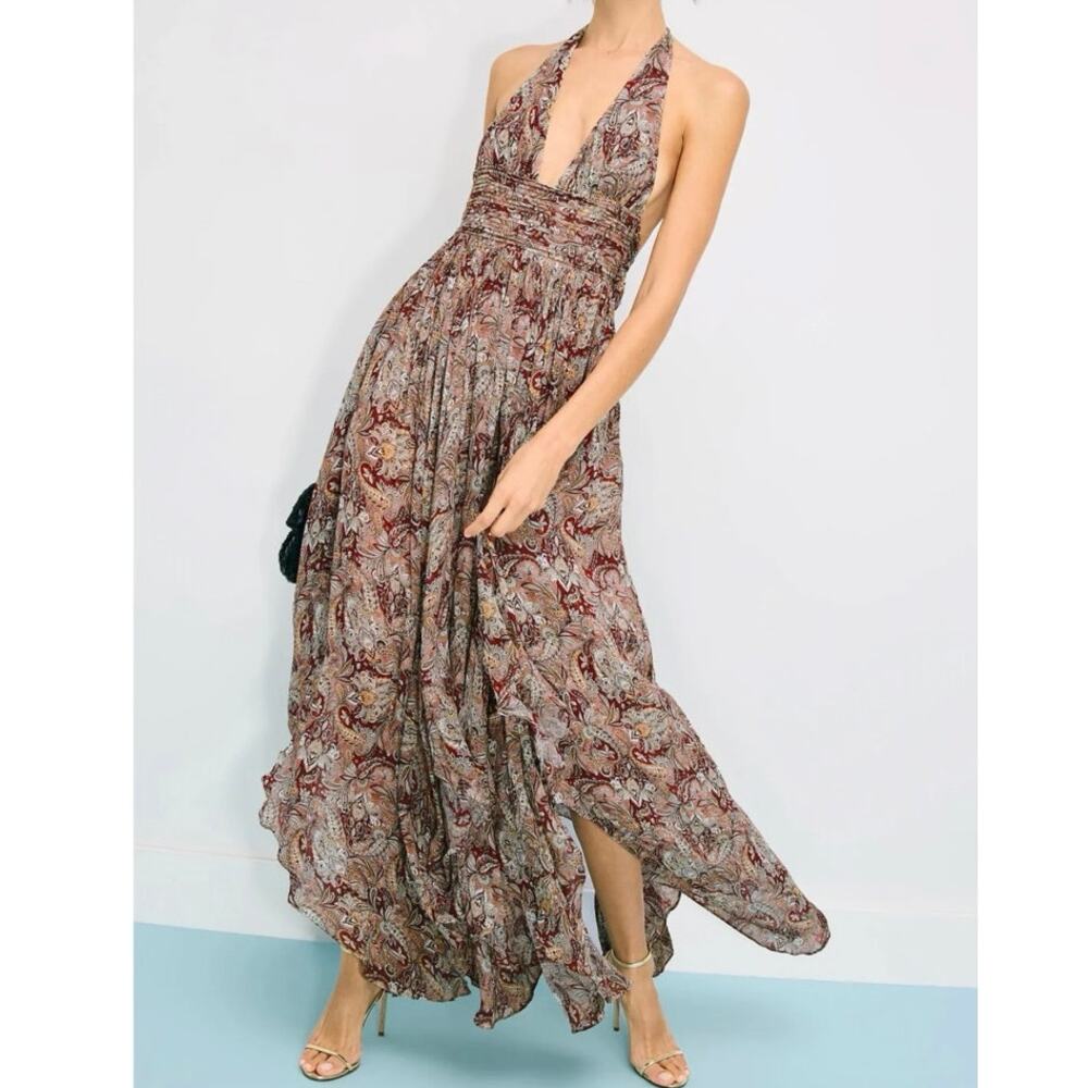 Retrofête Rasha halter floral dress with bodysuit Size Small